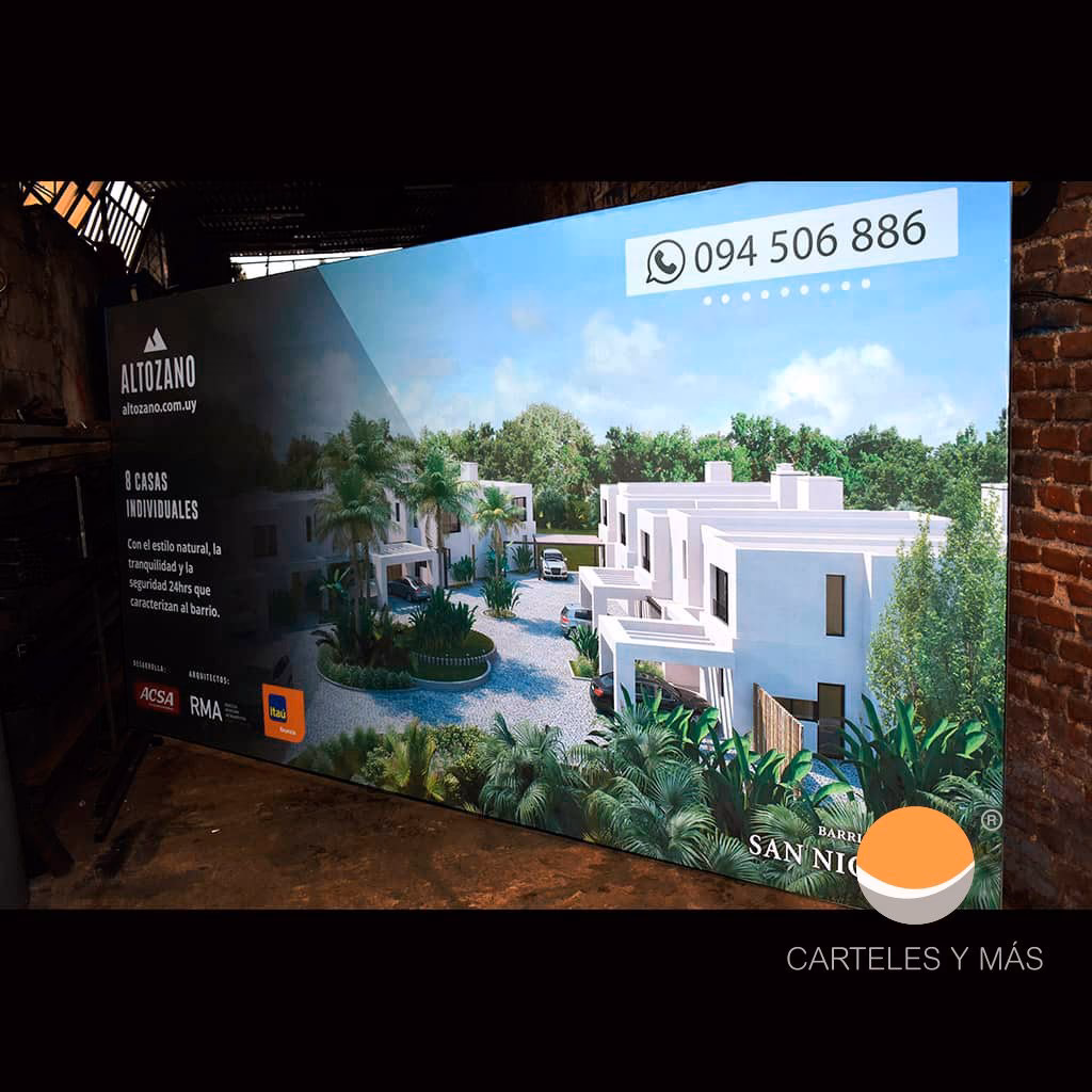 ¿Cuánto mide un cartel de venta de casa?