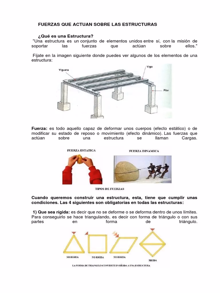 ¿Qué fuerzas actúan sobre una estructura?