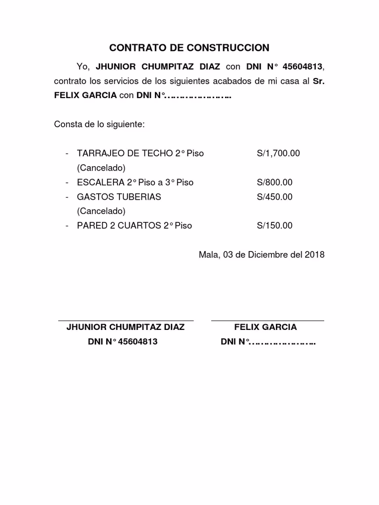 ¿Cuál es el tipo de contrato más simple?