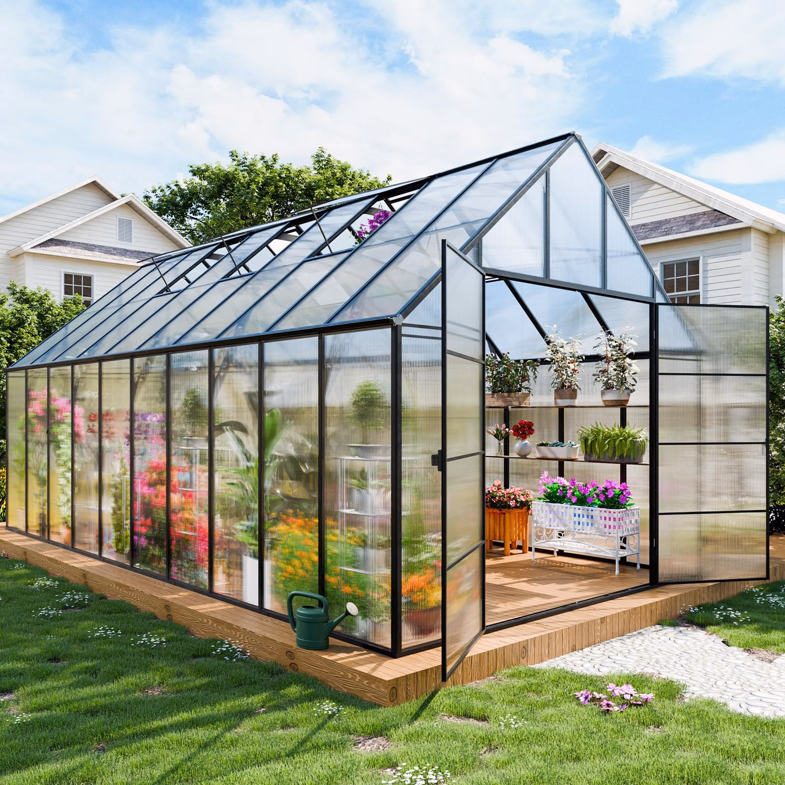 What are greenhouses attached to houses called?